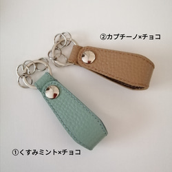 総手縫い☆国産レザーのキーリング　キーホルダー 6枚目の画像