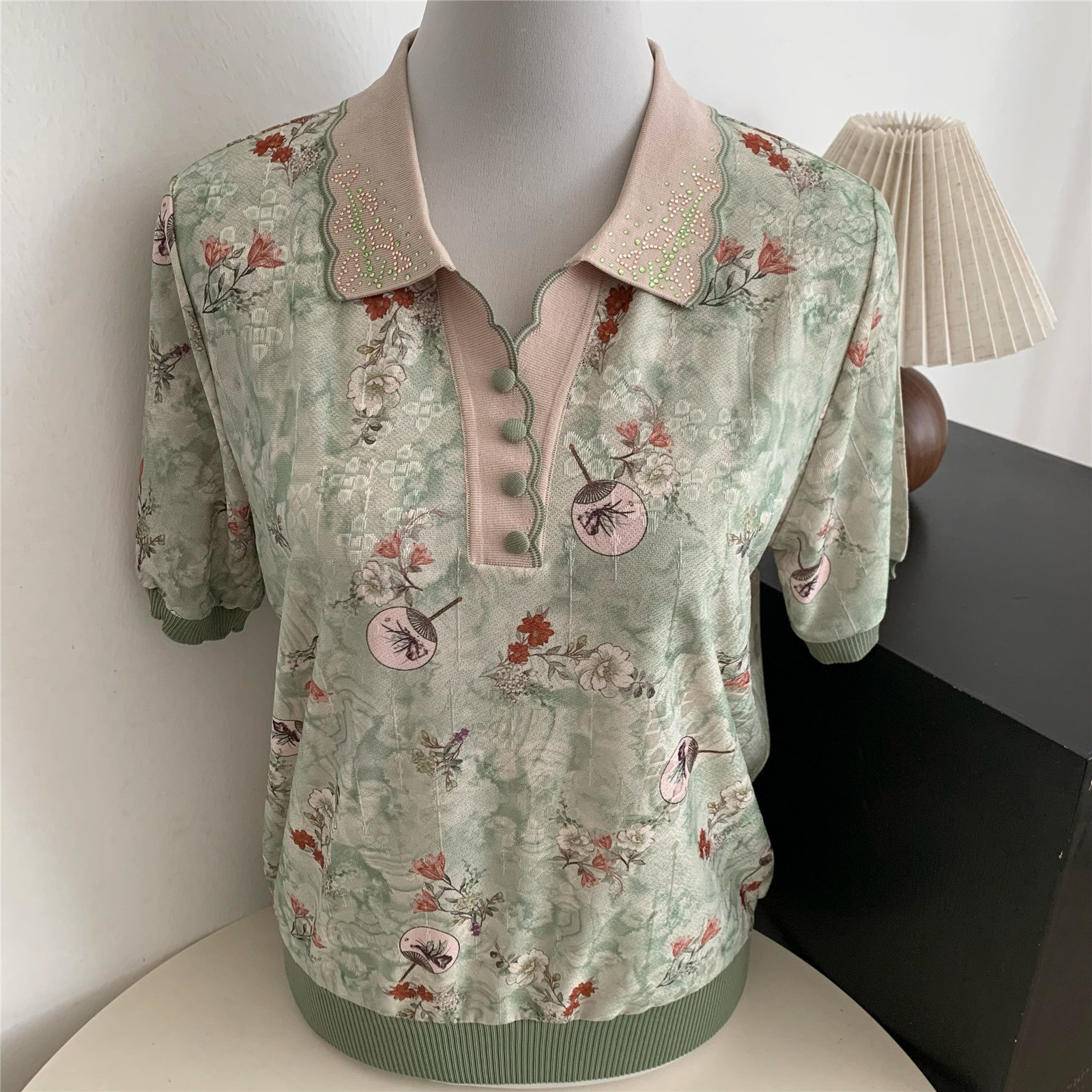 レディース アイスシルク 半袖トップス ゆったりカット