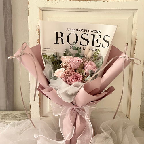 リボンブーケ リボン 花束 プリザーブドフラワー 韓国風ラッピング