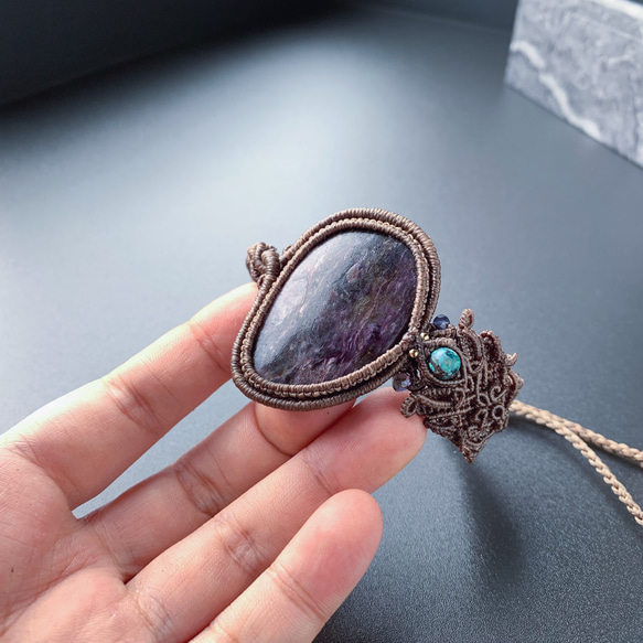 ★チャロアイト バングル ブレスレット②(SA+) チャロアイトのバングル風ブレスレット/asymmetry bracelet