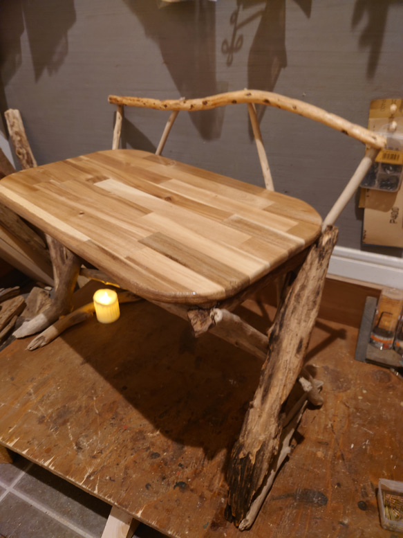 流木テーブル 天板サイズ【約幅50cm×奥行30cm】 机・デスク two_wood