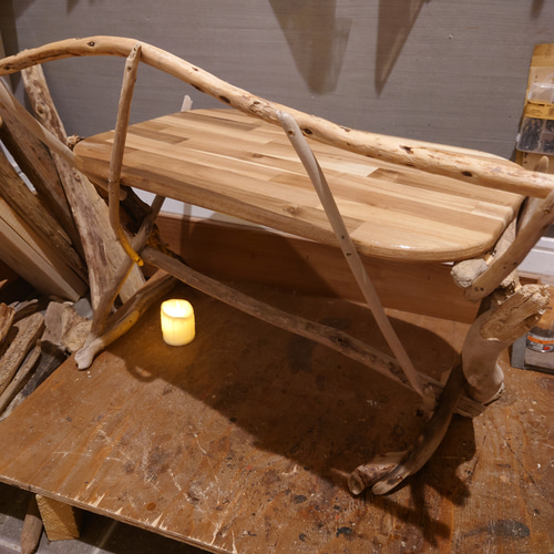流木テーブル 天板サイズ【約幅50cm×奥行30cm】 机・デスク two_wood