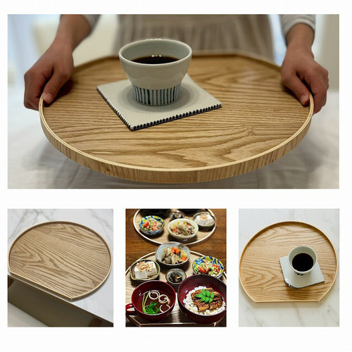 半月お盆4枚セット】お盆 トレー 木製 半月膳 名入れ 半月盆 彫刻