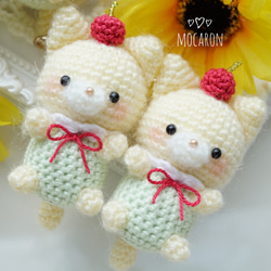 あみぐるみ　ちょこPUUCUなちょこうさちゃんキーホルダー☺︎【特別価格】 クリームソーダにゃんこ あみぐるみキーホルダー あみぐるみ mocaron
