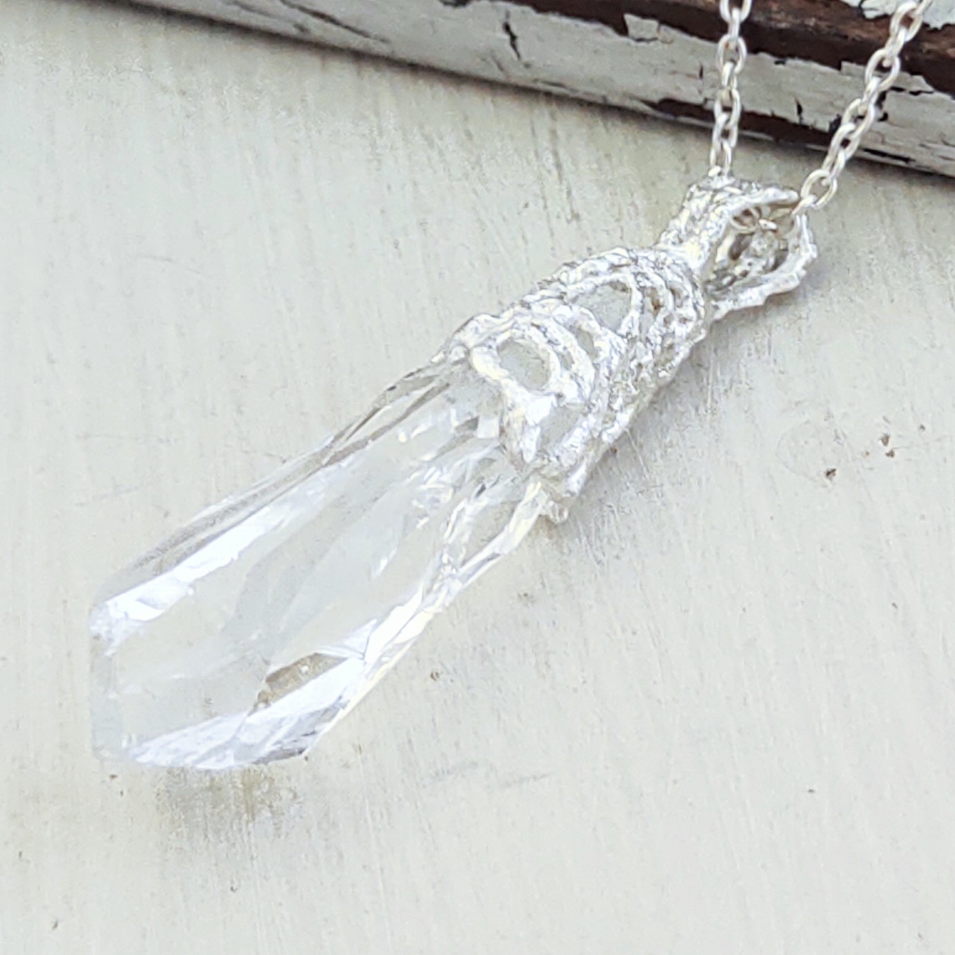 鉱物の表情＊white amethyst 925 pendant