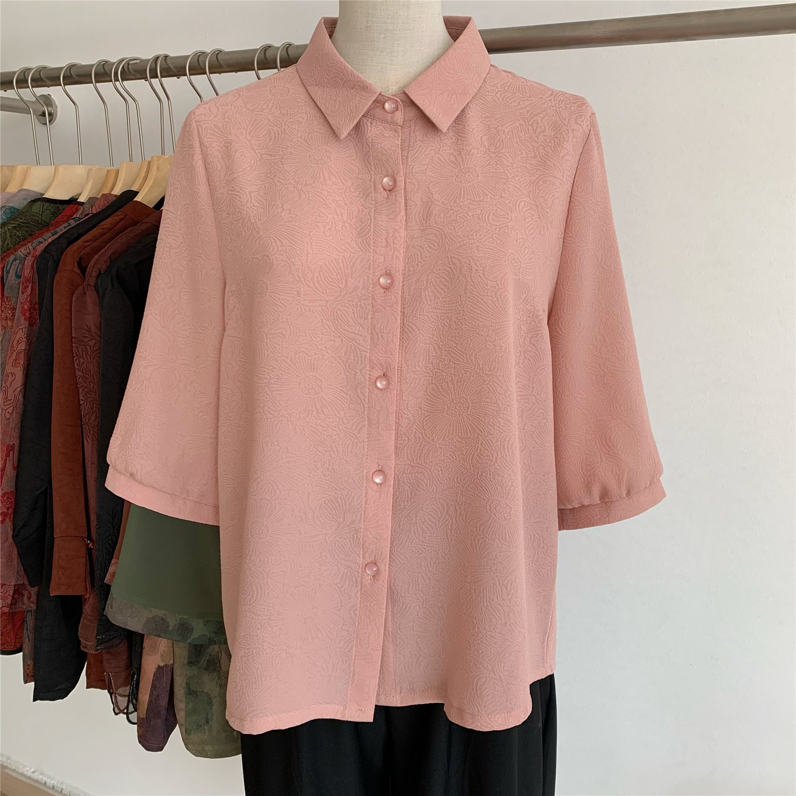 レディース 綿麻 シンプルカット 七分袖シャツ 5,410円