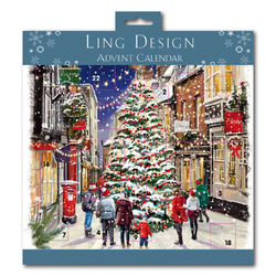 クリスマスカードの額　大型 立てて飾れる ワイドレーザーカット クリスマスタウン【立体クリスマス