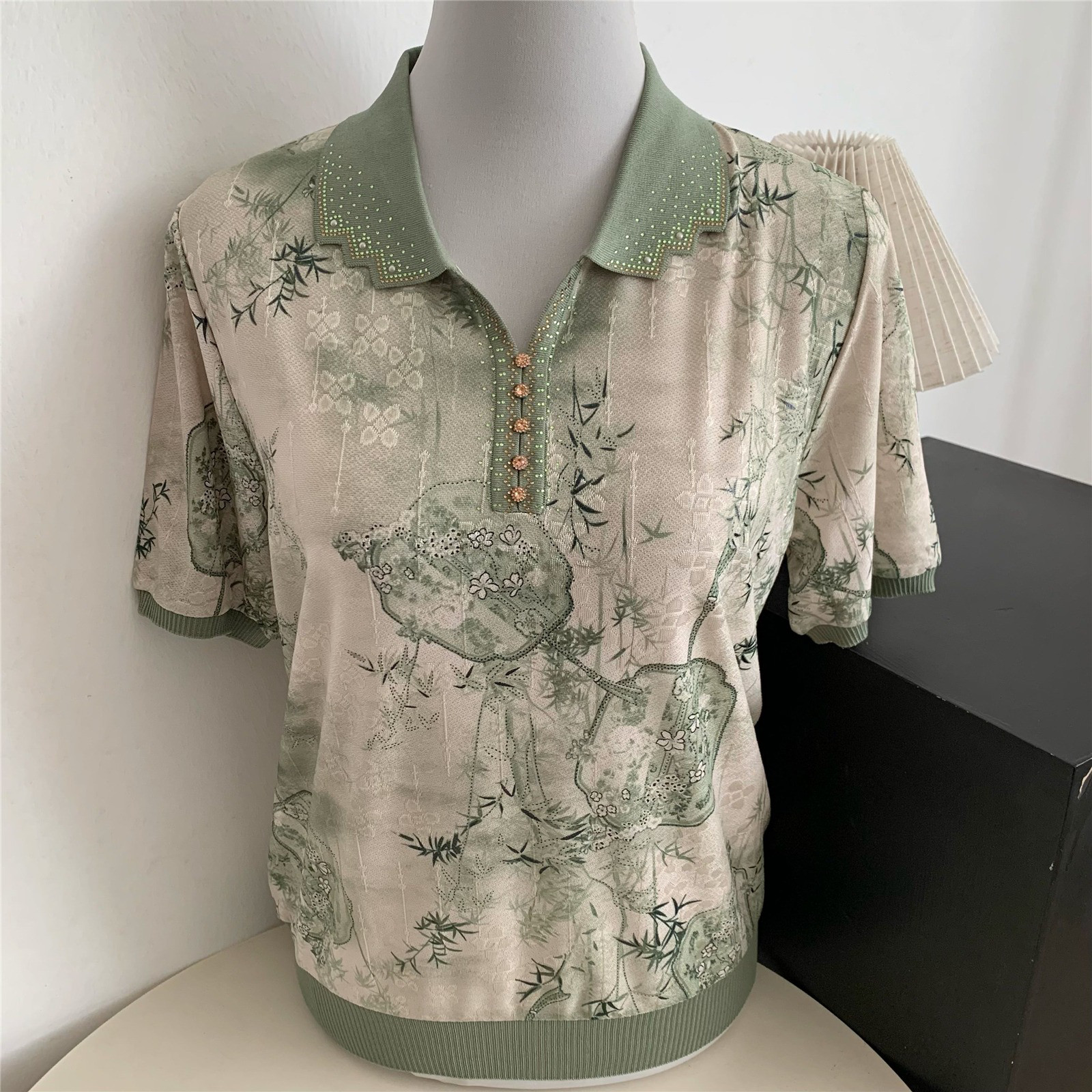 レディース ニット 通気性 ゆったりカット 半袖Tシャツ