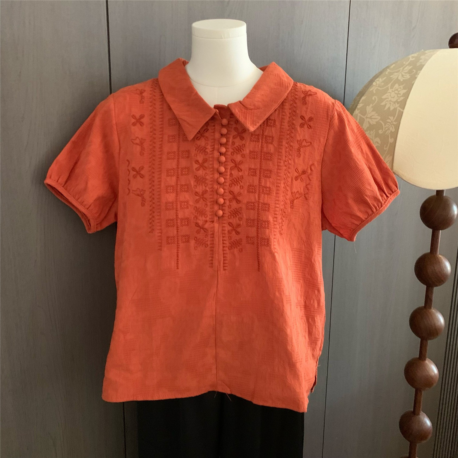 レディース ニット テーラードカラー シンプルカットTシャツ