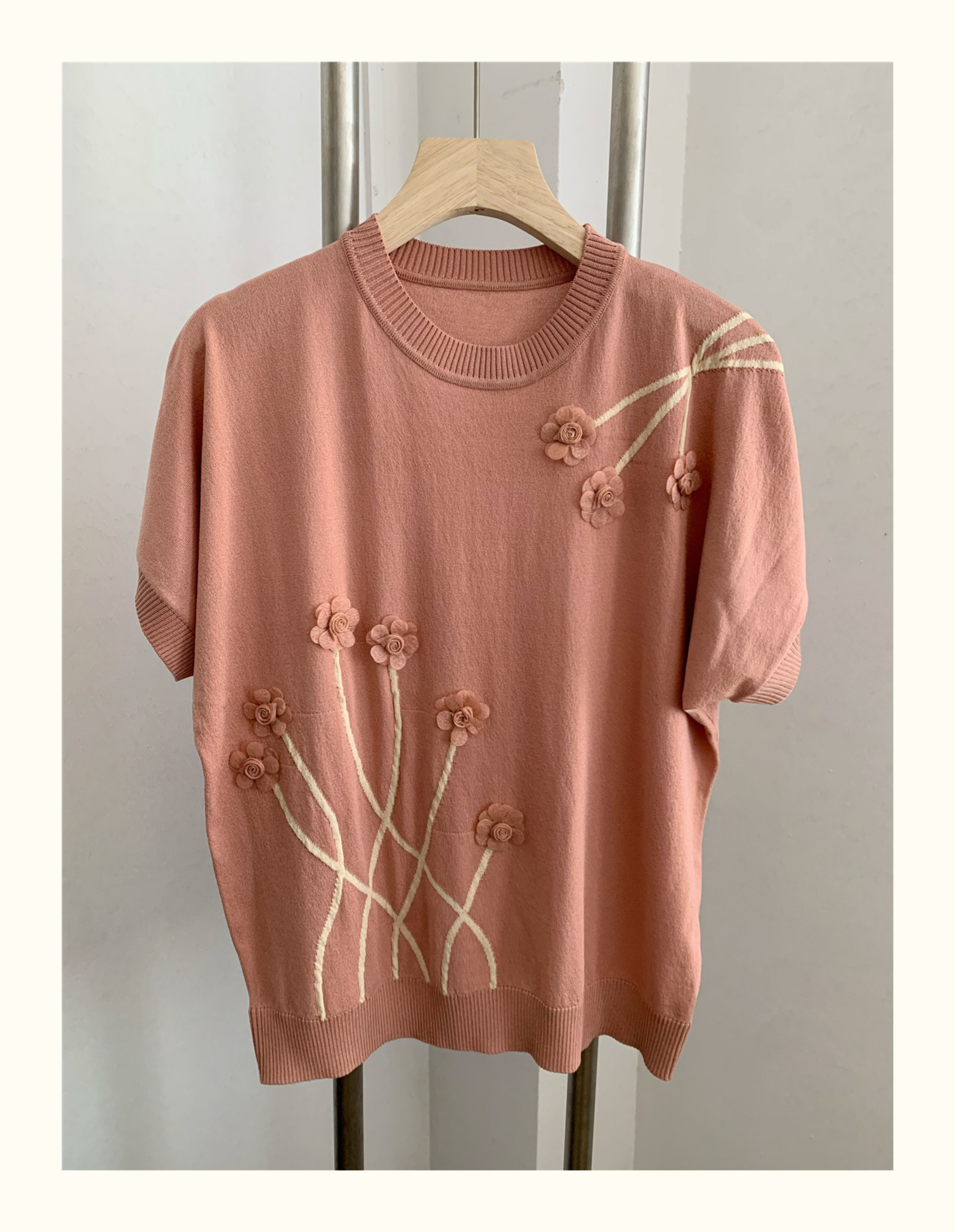 レディース ニット 半袖Tシャツ 小柄女性向け