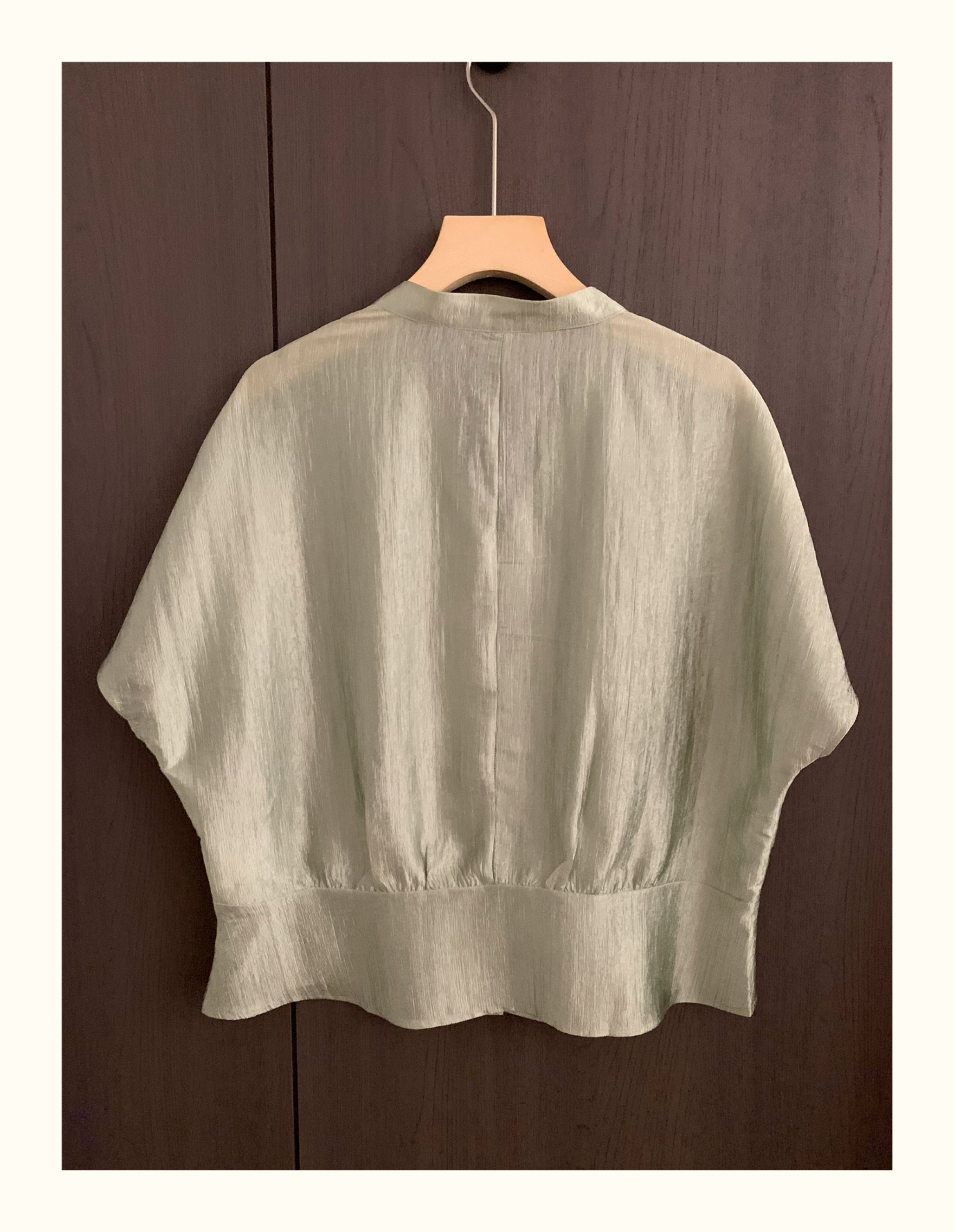 レディース 綿麻 若見えデザイン 半袖シャツ