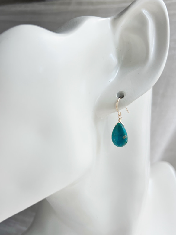 14KGF オパリーナ ペアシェイプ ピアス 4枚目の画像