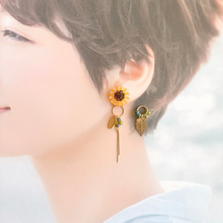 《2way》ひまわり＊イヤリング/ピアス 12枚目の画像