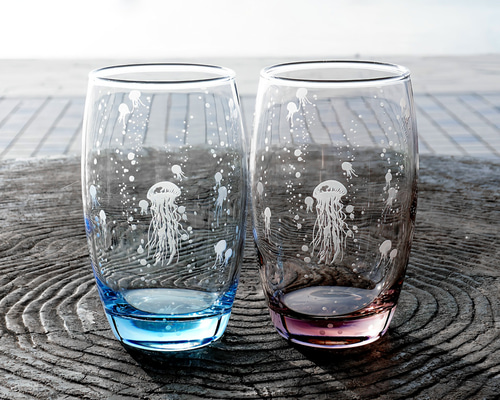 アクアリウムくらげ（琳麗海月）2個組 グラス ART空