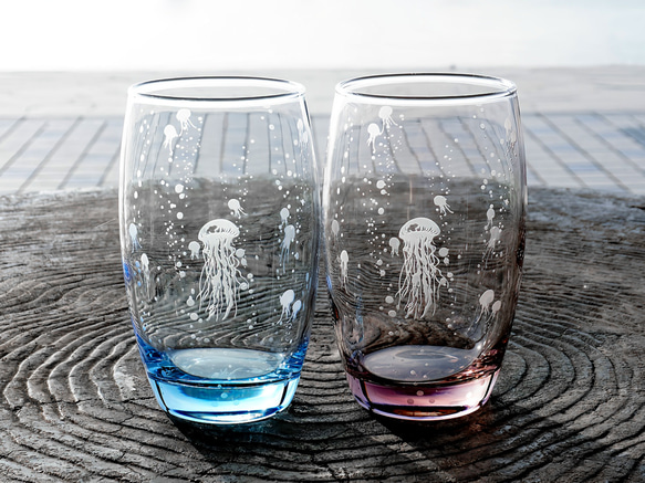 アクアリウムくらげ（琳麗海月）2個組 グラス ART空