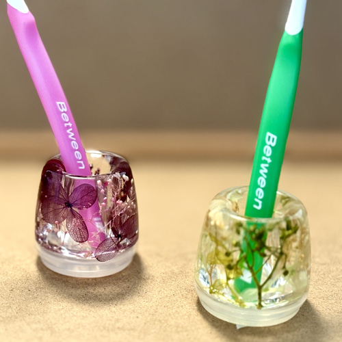 ハンドメイド】ハーバリウム歯ブラシスタンド 、歯ブラシ立て〜癒しの