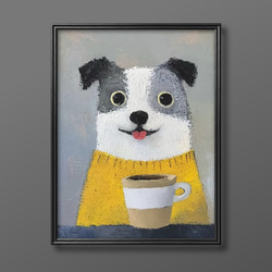 絵画 。壁掛け絵手描き【夕食の前、かわいい猫たち】 絵画