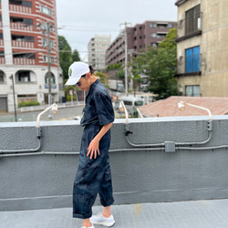 夜半の山郷アロハ& 月明かりの塔パンツ セットアップ 紬アロハ＆イージーパンツ　セットアップ　着物リユース　着物リメイク 10枚目の画像