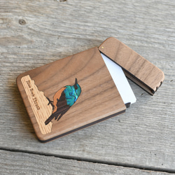 木製名片夾，藍岩畫眉 第5張的照片