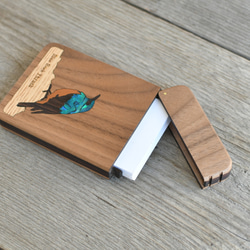 木製名片夾，藍岩畫眉 第4張的照片