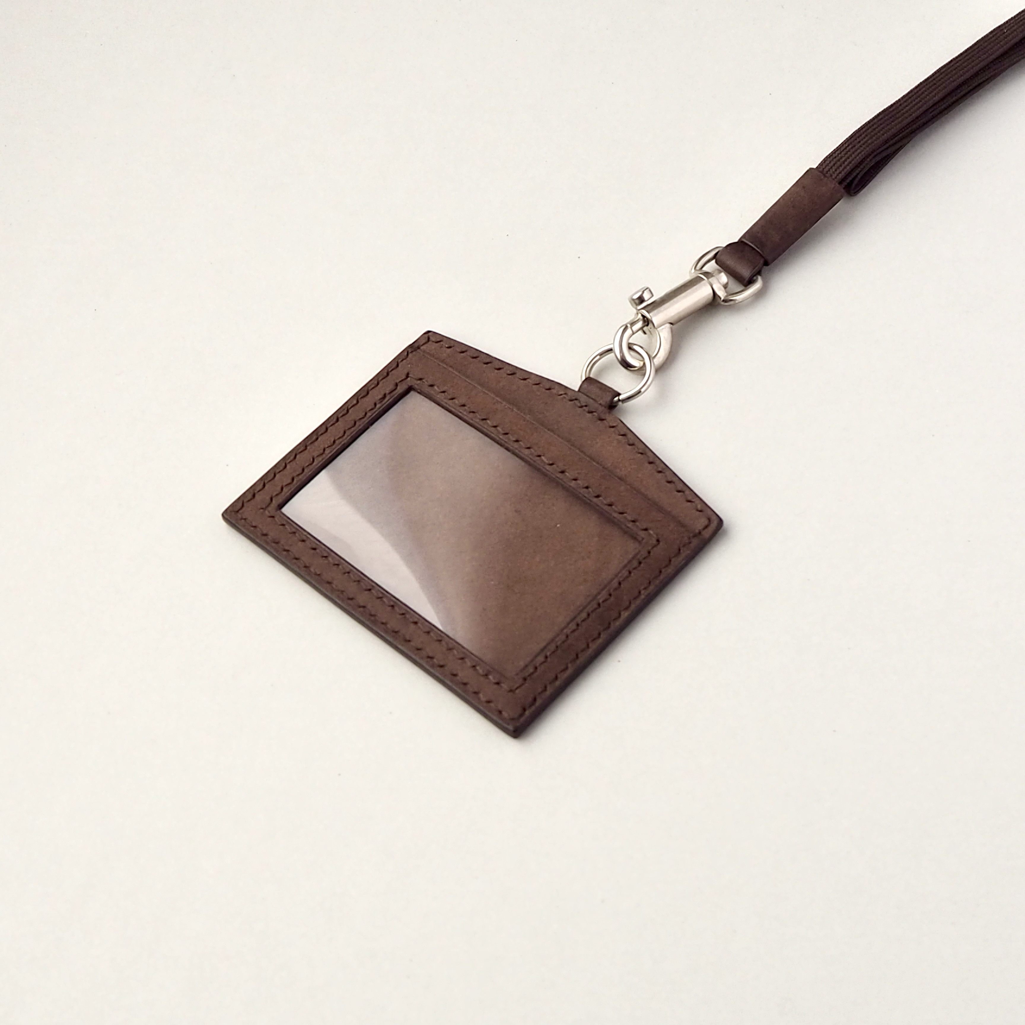 社員証ケース/IDカードホルダー&ストラップ/イタリアンレザー/【受注製作】