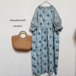 YUWAコーデュロイ花柄ギャザーワンピースfreeグレー ワンピース momo