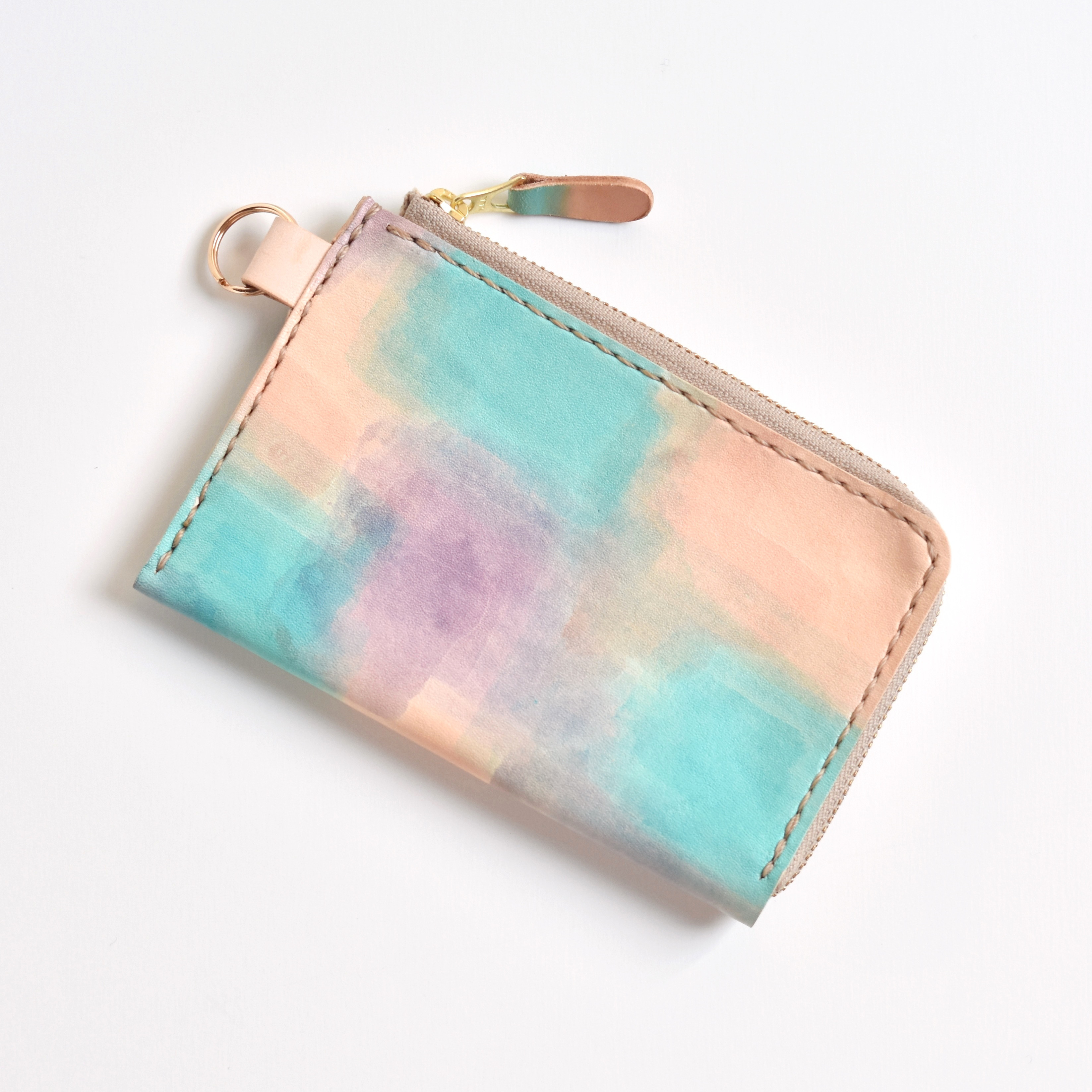 革の手染めケース 「水たまり（フラグメントケース）」