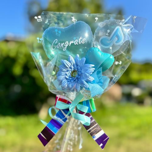 選べる音符バルーンブーケ｜2色展開（ブルー／ピンク）｜音楽 ｜発表会