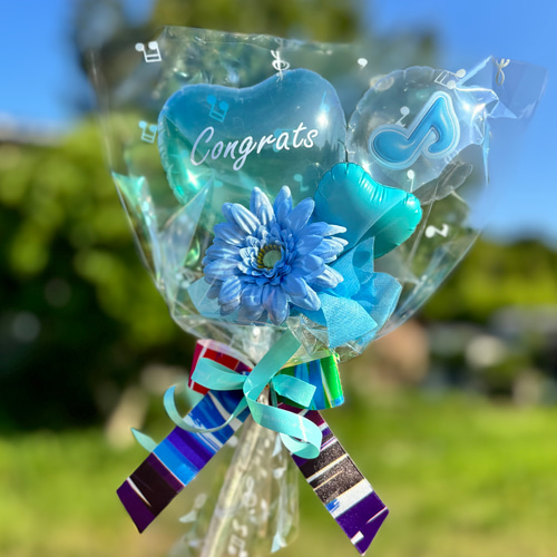 フラワーバルーンぷっくり音符 ミニブーケ 発表会 ピアノ発表会 演奏会