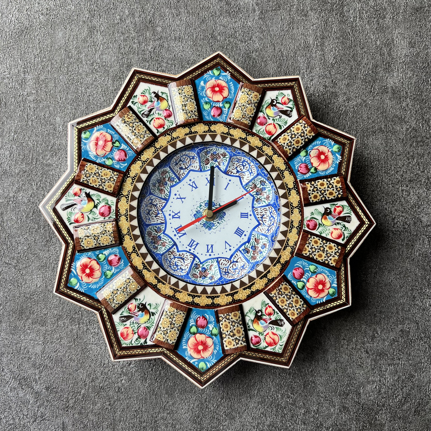 【★ペルシャ象嵌細工 / 置き掛け時計★ 45×39.5 ？】 ☆ペルシャ象嵌細工 / 置き掛け時計☆ 45×39.5 ？】 ショップ