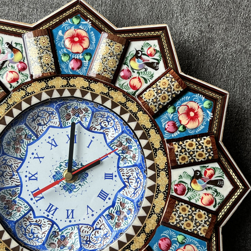 【★ペルシャ象嵌細工 / 置き掛け時計★ 45×39.5 ？】 ☆ペルシャ象嵌細工 / 置き掛け時計☆ 45×39.5 ？】 ショップ