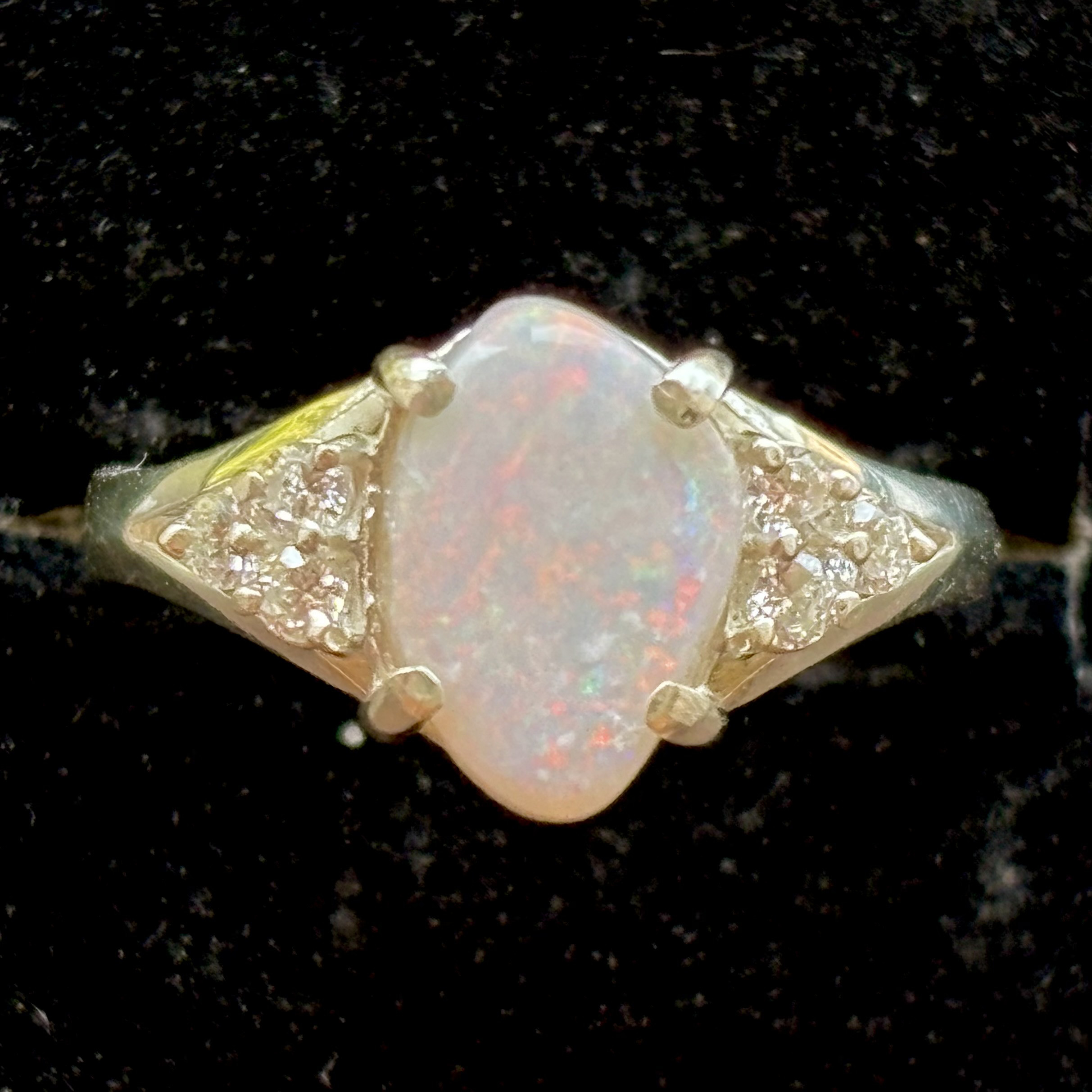 1.25ct　クーバーピディ　ミルキーオパール シルバーリング　キュービックジルコニア付き 7,410円