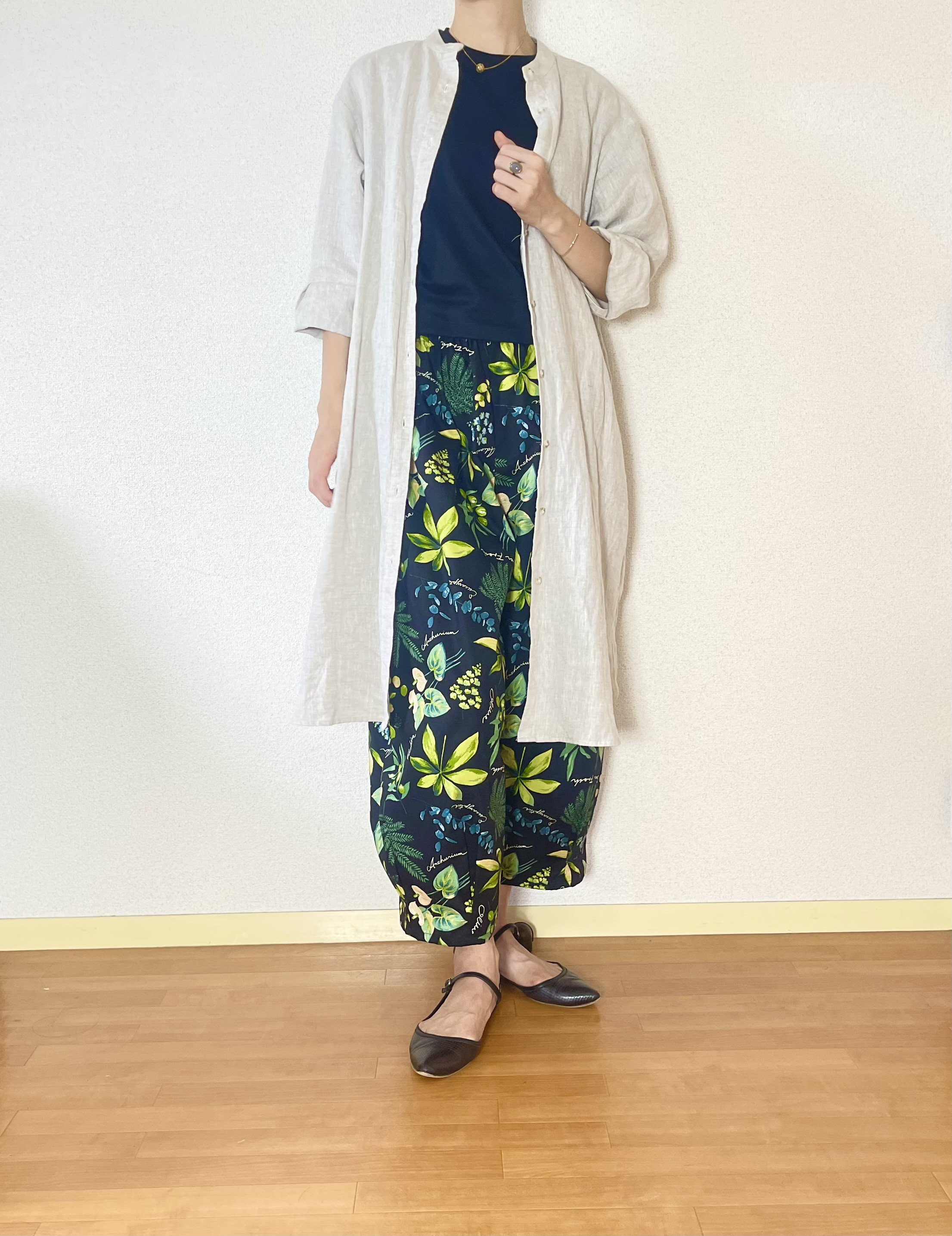 通年OK ゆったり➕着痩せ叶うパンツ♪植物図鑑のようなバルーンパンツ/サーカスパンツ　ウエスト変更可