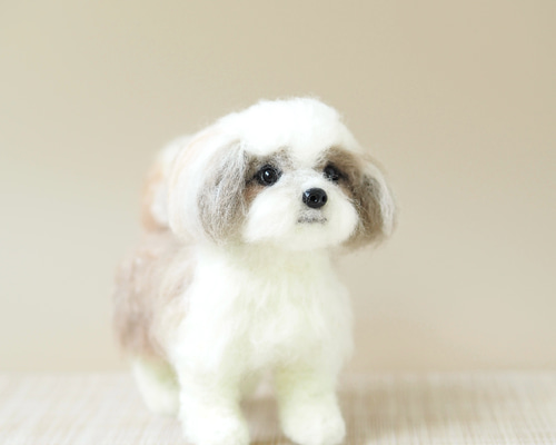 いつでもいっしょ♪ 羊毛フェルトのちいさなシーズー ふわふわ犬の