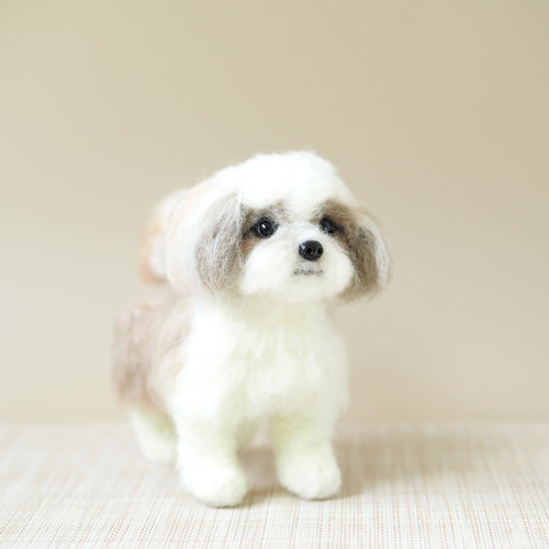 いつでもいっしょ♪ 羊毛フェルトのちいさなシーズー ふわふわ犬の