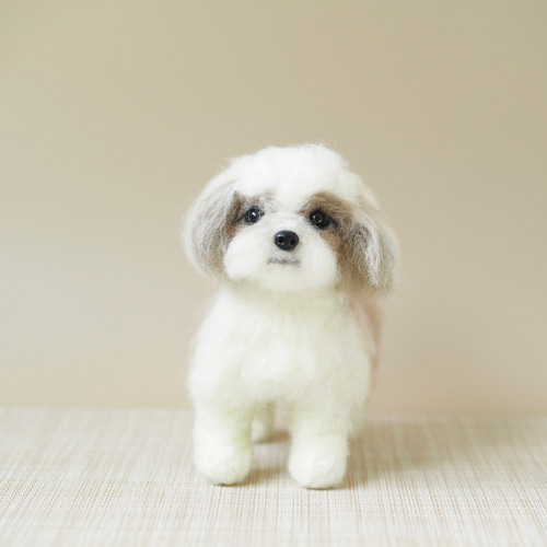 いつでもいっしょ♪ 羊毛フェルトのちいさなシーズー ふわふわ犬の