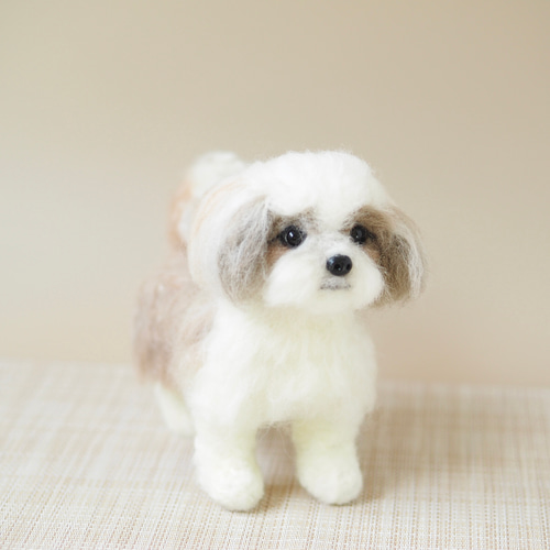 いつでもいっしょ♪ 羊毛フェルトのちいさなシーズー ふわふわ犬の