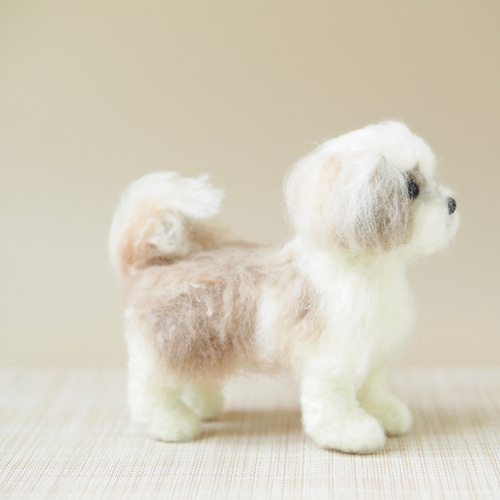 いつでもいっしょ♪ 羊毛フェルトのちいさなシーズー ふわふわ犬の