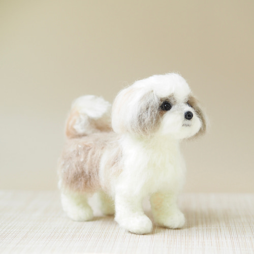 いつでもいっしょ♪ 羊毛フェルトのちいさなシーズー ふわふわ犬の
