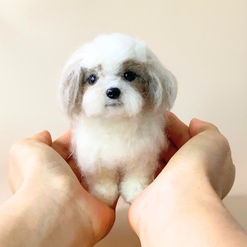 いつでもいっしょ♪ 羊毛フェルトのちいさなシーズー ふわふわ犬の