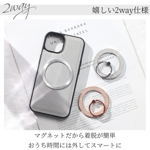iphone ケース レザー リング付き マグセーフ 大人可愛い へび柄 iphone ケース リング付き 16 15 14 13 12 11 se マグセーフ