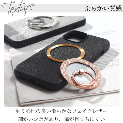 iphone ケース レザー リング付き マグセーフ 大人可愛い へび柄 iphone ケース リング付き 16 15 14 13 12 11 se マグセーフ