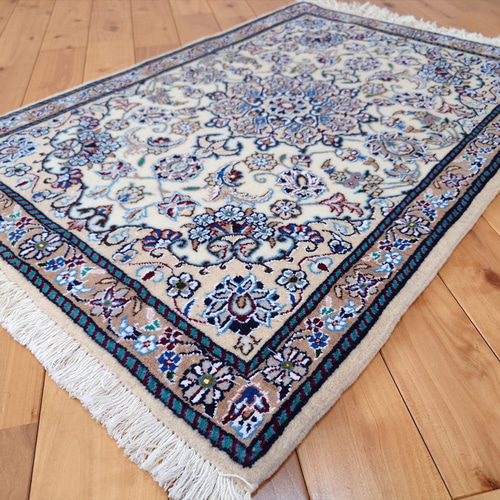 専用　手織り絨毯　ランナー　ミナハニ紋様　約263cm×72cm クリーニング済 ペルシャ絨毯 ナイン産 ノーラ 玄関マット 92x64cm 手織り絨毯