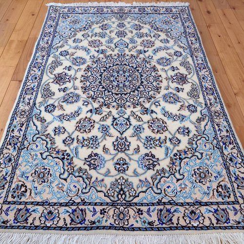 ペルシャ絨毯 ナイン産 ノーラ 玄関マット 120x82cm エスリム柄