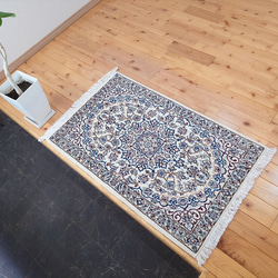 ペルシャ絨毯 ナイン産 ノーラ 玄関マット 98x60cm 手織り絨毯 PS8224