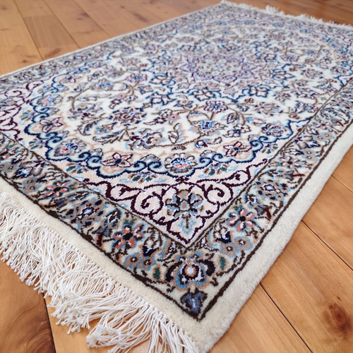 ペルシャ絨毯 ナイン産 ノーラ 玄関マット 98x60cm 手織り絨毯 PS8224
