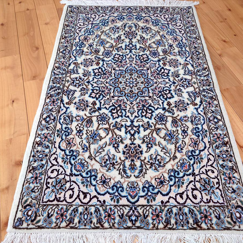 ペルシャ絨毯 ナイン産 ノーラ 玄関マット 98x60cm 手織り絨毯 PS8224