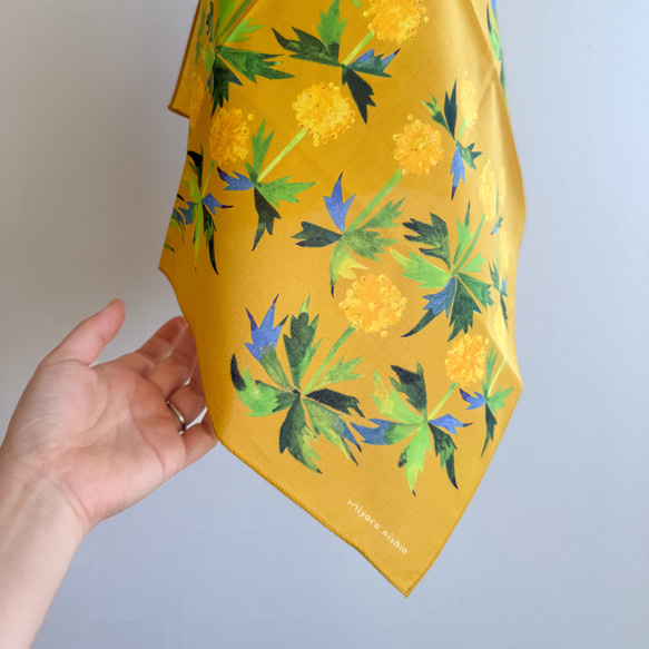 スカーフにもなるハンカチ「tanpopo」 4枚目の画像