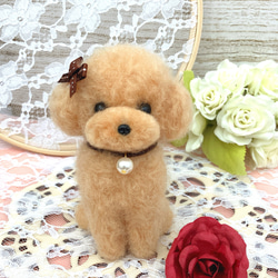 羊毛フェルト トイプードル レッドちゃん 羊毛フェルト