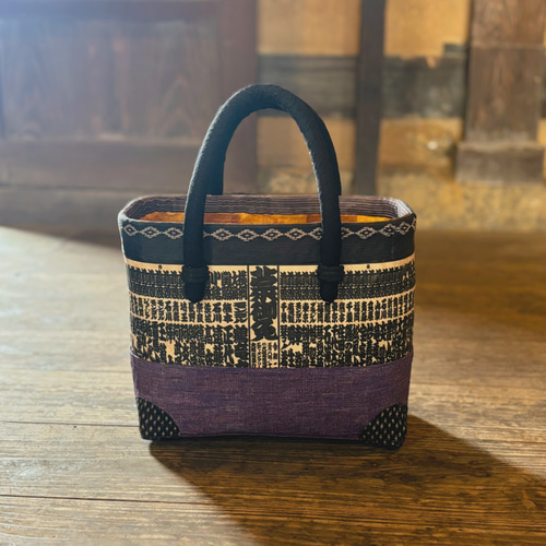 一閑張り　一閑張りバッグ　古文書　和紙　大相撲　大正　着物　相撲番付　正絹 一閑張り 一閑張りバッグ 古文書 和紙 大相撲 大正 着物 相撲番付 正絹